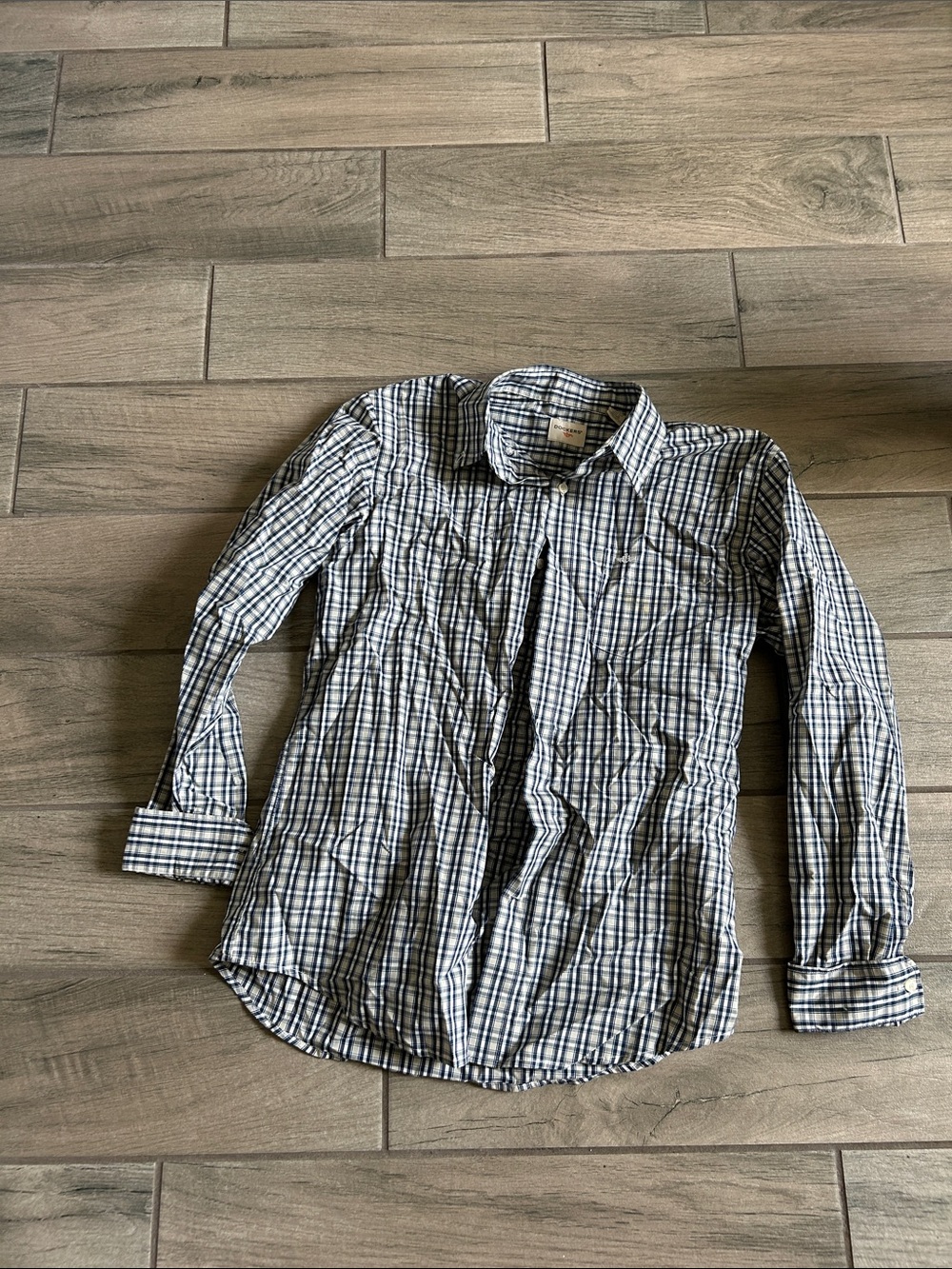 Dockers Navy and White Plaid Button-Down Shirt